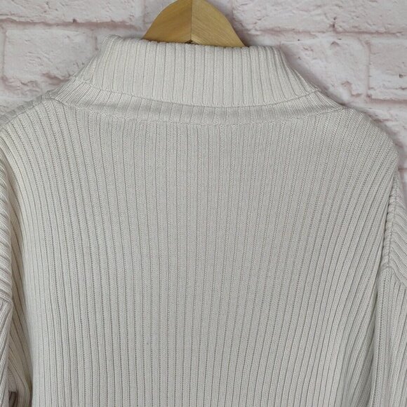 Vintage American Creations Cable Knit Sweater Womens Mock Neck Cream USA - Picture 7 of 12